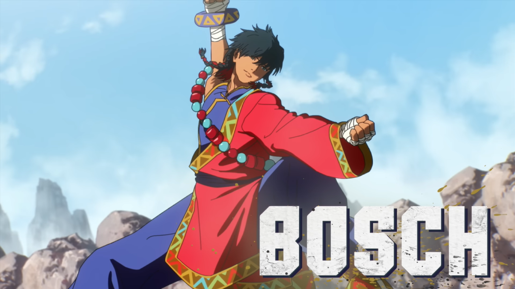 Bosch em seu anúncio para personagem jogável em SF6.