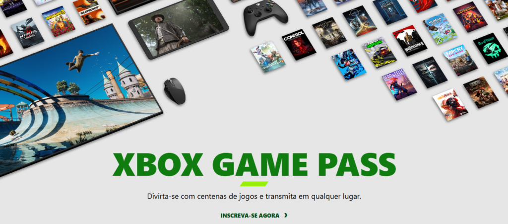 Xbox Game Pass, outro ambiente de compra de miídias digitais, onde mais se compram jogos no mundo.